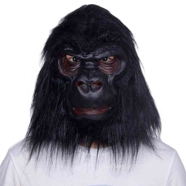 HALLOWEEN GORILLA GORILLA Взрослый Полное лицо Смешные Животные Латексные Ужасы Маска Обезьяна Рождественская Карнавальная партия Косплей реквизит