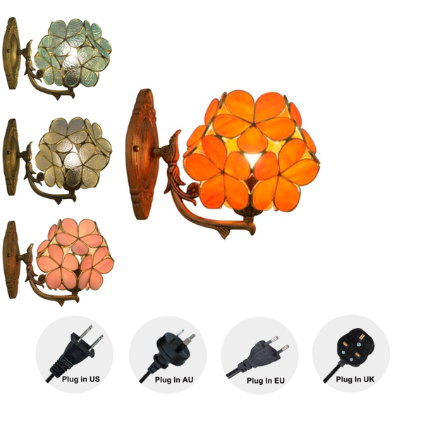 

wall lamp dreamy multicolor sconce nordic creative style petaling glass lampshade decor elegant handmade lights bulb sold separately