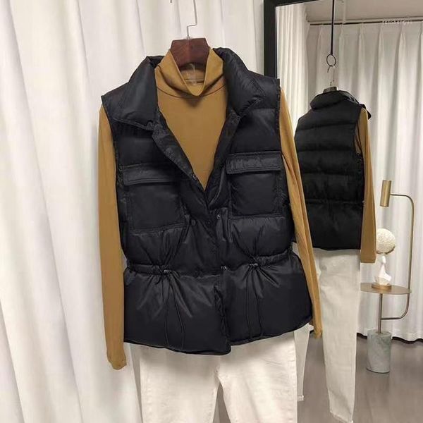 

women's vests real sheep fur vest woman, Black;white