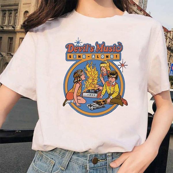 

summer female t-shirt ulzzang casual cartoon t-shirt grunge graphic harajuku t-shirt three-way female viper, White