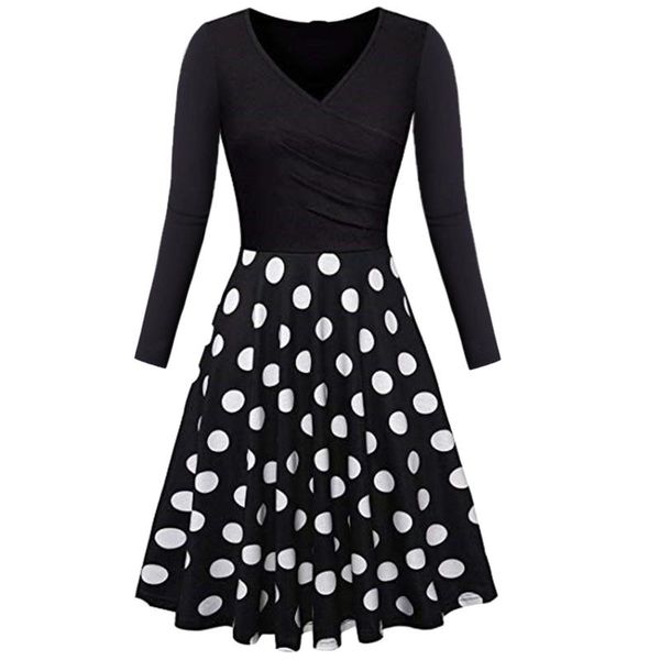 

casual dresses collar mini dress female button slim party 2021 women's fashion autumn floral print a-line long sleeve v-neck elegant, Black;gray