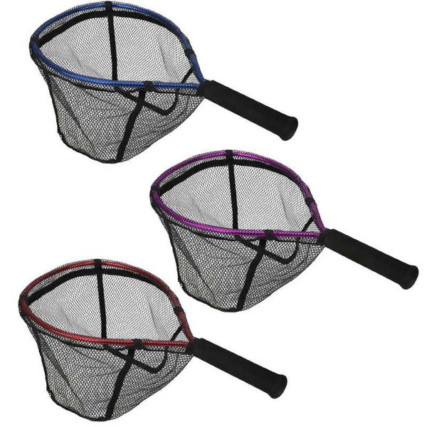 

folded fishing net bag aluminium alloy diddle-net lure portable small hand brailer fishing nets silicone net bag
