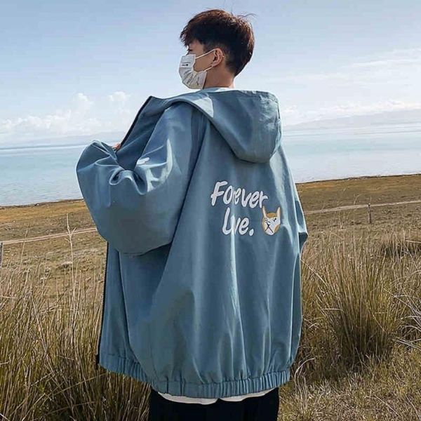 

ins autumn hong kong style jacket men's trend handsome loose student coat couple's wear korean hooded sweater [end of march 7] jac, Black;brown