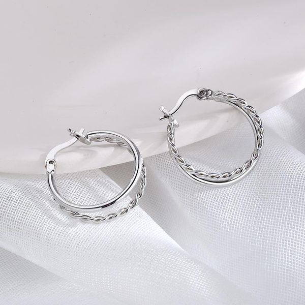 

hoop & huggie 925 sterling silver circle piercing earrings for women girls engagement trendy wedding party jewelry pendientes jlfjdla, Golden;silver