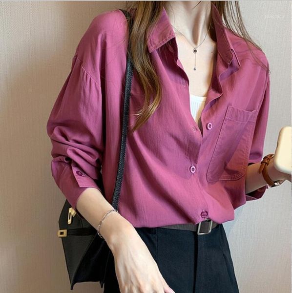 

women's blouses & shirts women casual basic spring autumn blouse loose shirt long sleeve plus size ~4xl, White
