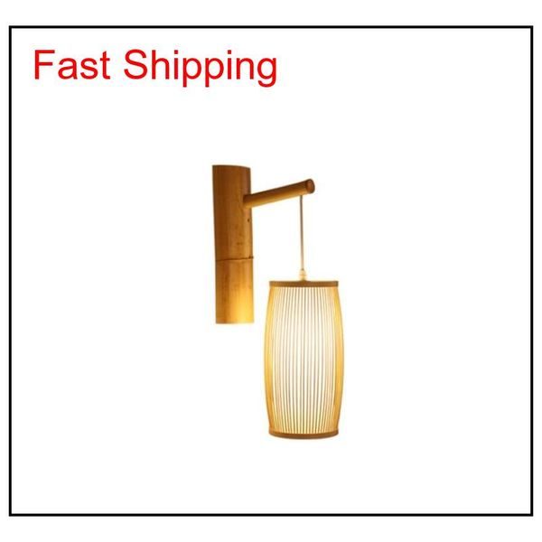 

bamboo wicke rattan lantern shade wall lamp chinese asian art deco sconce light luminaria for restaurant bedro qyllnw homes2007