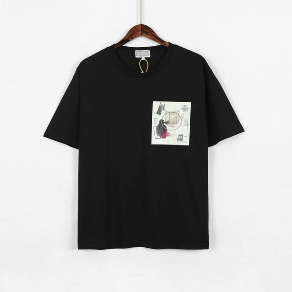 

2021 new 21ss e t-shirt men women illusion character plastered tee streetwear hip hop tshirt vie6, White