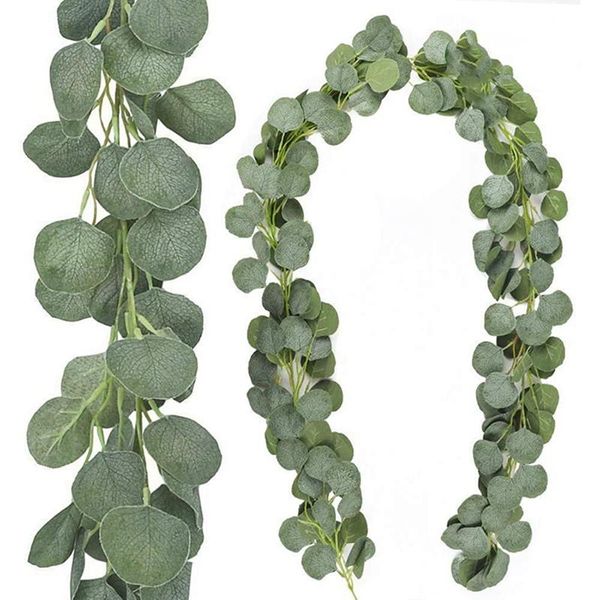 

decorative flowers & wreaths 2 packs of artificial eucalyptus garland greenery for wedding background arch decoration