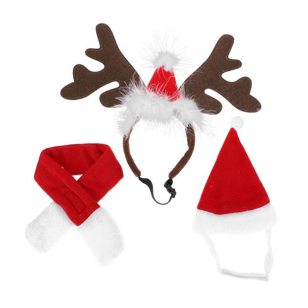

cat costumes 1 set of pet christmas hat festival party xmas dog dress-up scarf