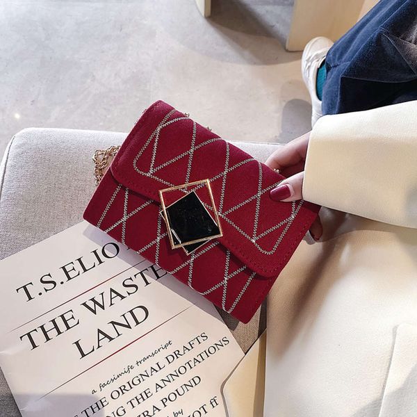 

hbp fashion texture women's 2021 new straddle canvas single shoulder messenger chain mobile phone bag