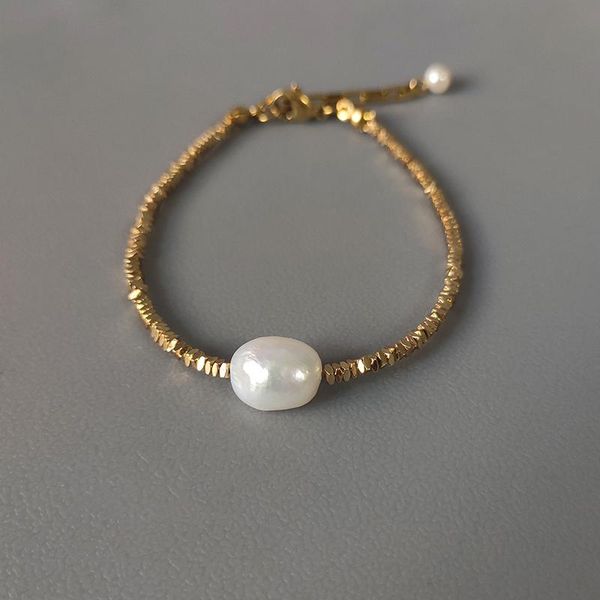 

beaded, strands exquisite trendy gold-color silver-color beads natural freshwater pearl bracelet adjustable charm arm accessories couple gif, Black