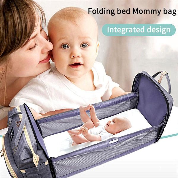 

diaper bags multifunction mommy backpack portable large capacity bag changing maternity foldable travel bed for mom baby outdoor1