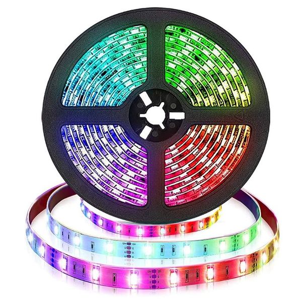 

led strip lights 16.4ft 4-pin rgb multi-coloured changing led strip lights strips for party home diy christmas decorations