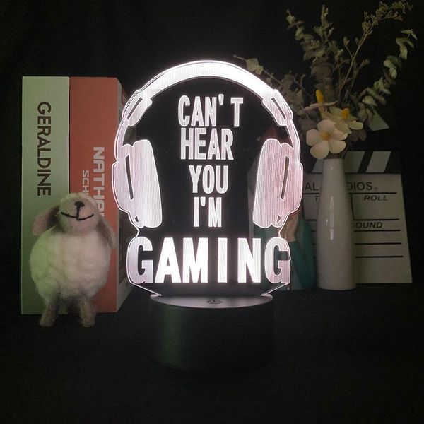 

night lights wired headset gamer customed for kids birthday decoration battery operated 3d light alarm colorful child anime