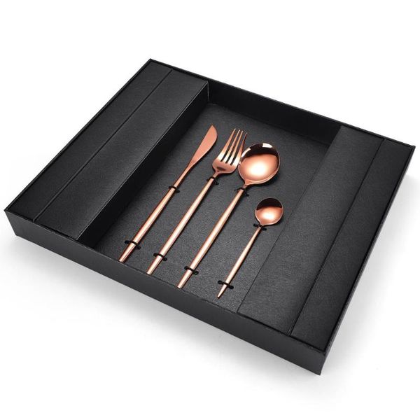 

flatware sets 16 pcs metal reusable 410 stainless steel fork knife spoon gift box set western dinnerware