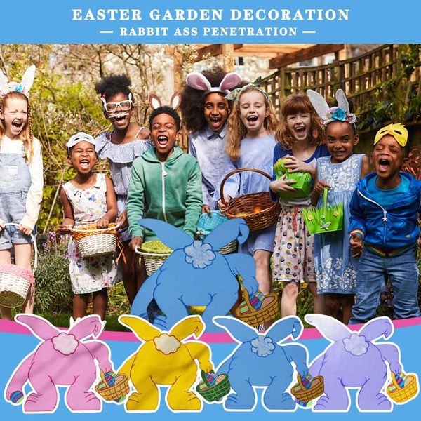 

easter garden decoration wooden waterproof buart lawn decoration signs festival supplies home garden
