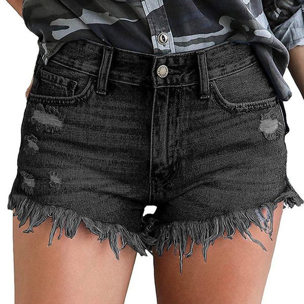 

split branches pocket jeans denim women summer shorts ropa the mujahir, White;black