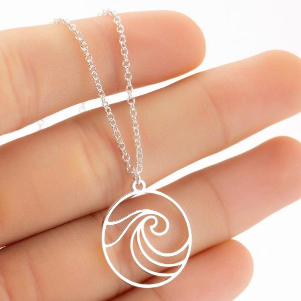 

pendant necklaces ms ins with stainless steel necklace pentium waves in europe and the, Silver
