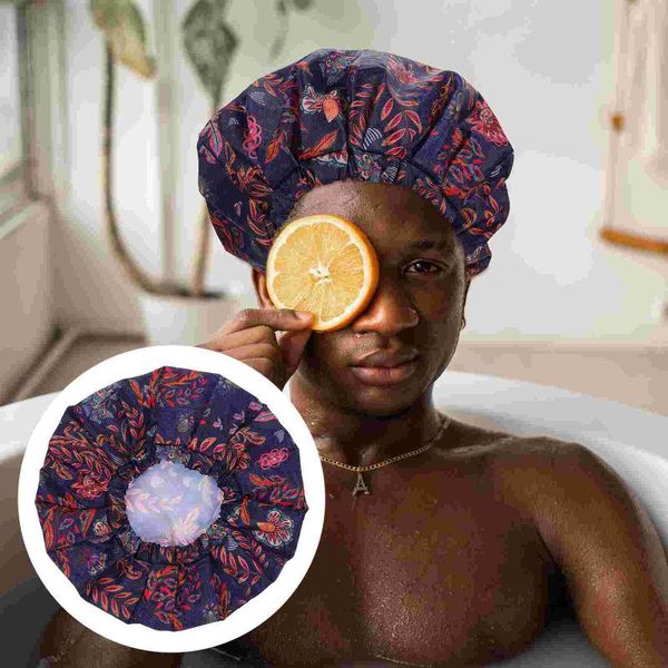 

shower caps 1pc double-layer male bath waterproof hat durable printing