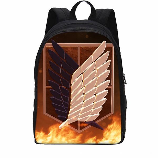 

backpack funny hip hop notebook backpacks students school bags attack on titan 3d print oxford waterproof boys girls cute small