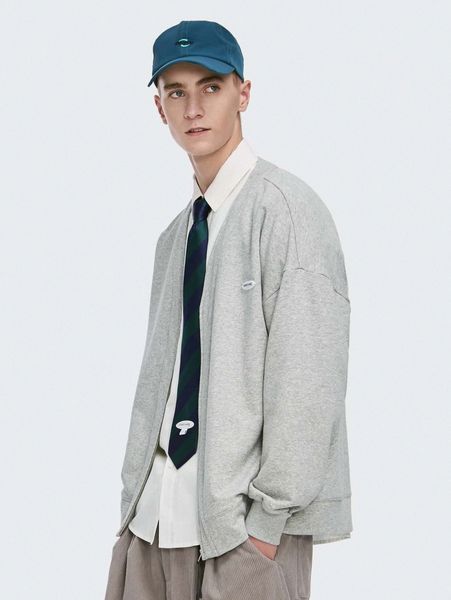 

men patched detail zip up sweatshirt h5m8#, Black