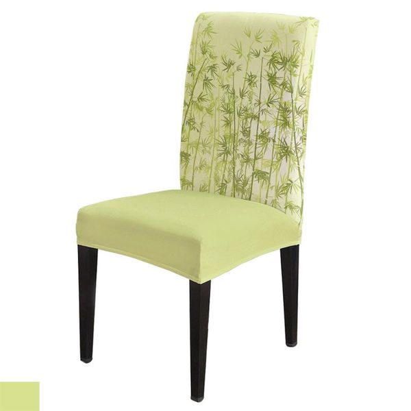 

chair covers dining green bamboo leaves modern elastic printing el wedding home