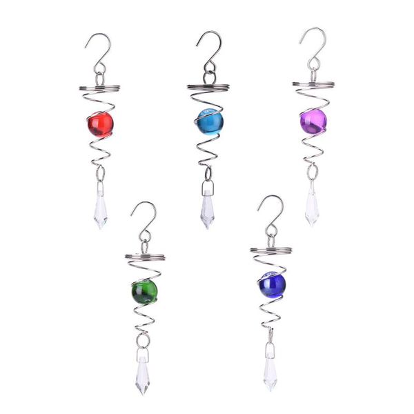 

decorative objects & figurines rotating wind chime stainless steel spiral tail hanging decorations illusion accessory bright color nordic st