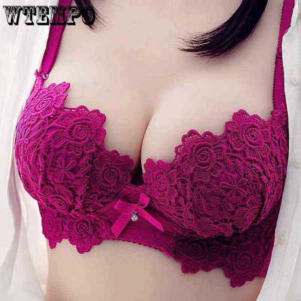 Reggiseni sexy da donna reggiseno push up pizzo floreale raccolto bralette biancheria intima taglie forti rosa bianco ragazza kawaii donna reggiseno taglie forti sexy 211217