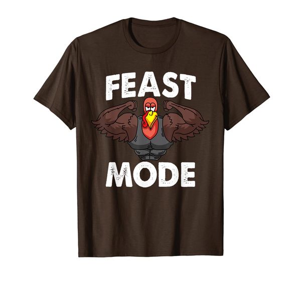 

feast mode on turkey muscle thanksgiving family dinner t-shirt, White;black