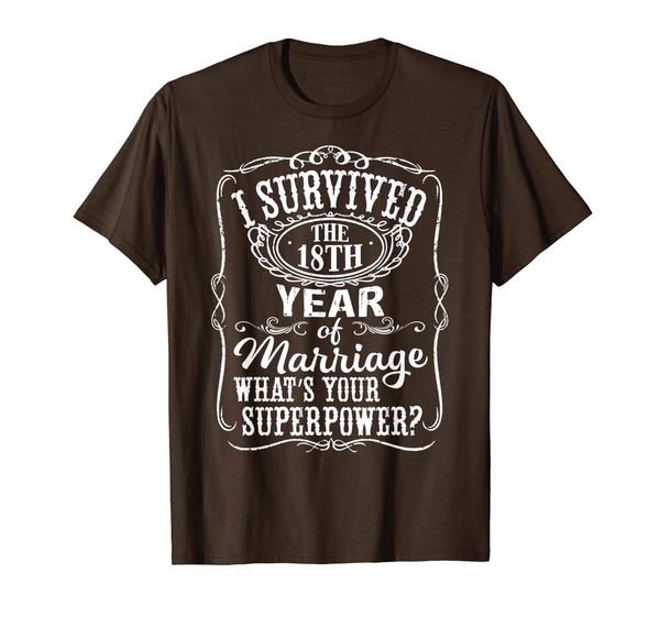 

anniversary gift 18th - 18 years wedding marriage t-shirt, White;black
