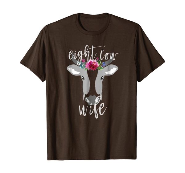 

Funny LDS Mormon 8 Cow Woman Wife Flowers Johnny Lingo Shirt, White;black