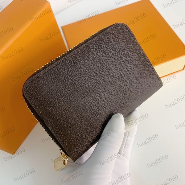 

men womens 4 colors card holder wallets zippy coin fashion casual short leather zipper purse 60067 designer wallet2944, Red;black