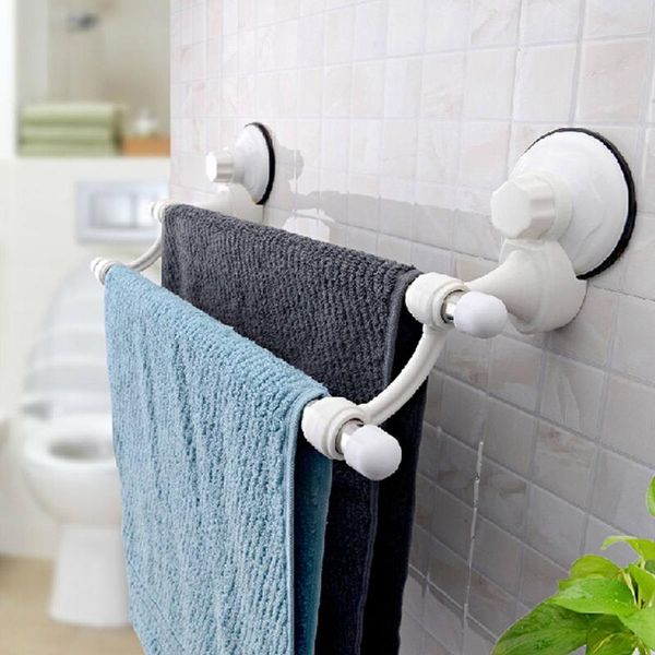 

towel racks 18.5 inch double bars suction cup towels rail holder storage wall mounted stainless steel bathroom organizer kitchen el