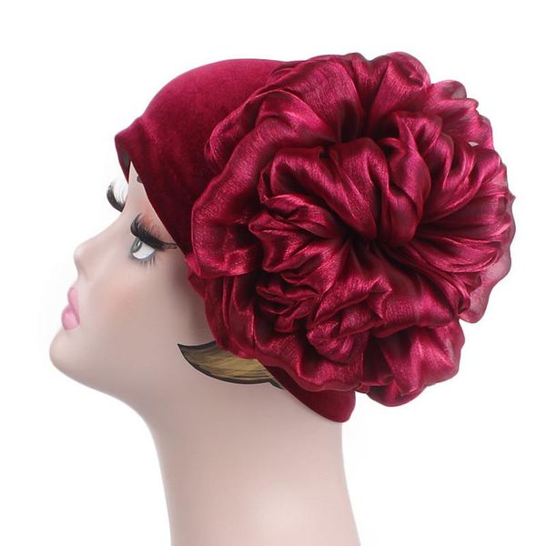 

hair accessories muslim women solid velvet flower turban hat cancer chemotherapy chemo beanies caps headwrap headwear hijab
