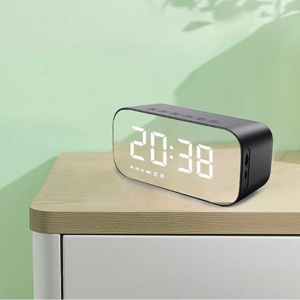 

portable speakers alarm clock multifunction wireless 5.0 bluetooth-compatible music led digital time display deskbattery