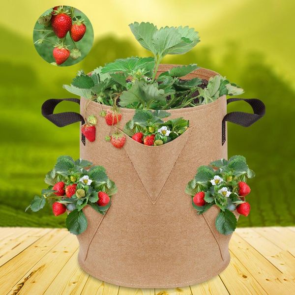 

garden strawberry grow bag water-resistant nursing pots with handles planting supplies planters &