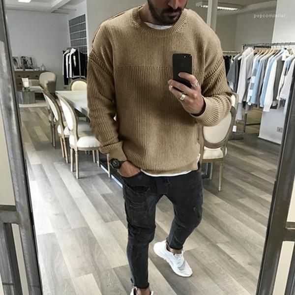 

bottoming mens fashion 19 new sweaters solid color knitted sweater long sleeved, White;black