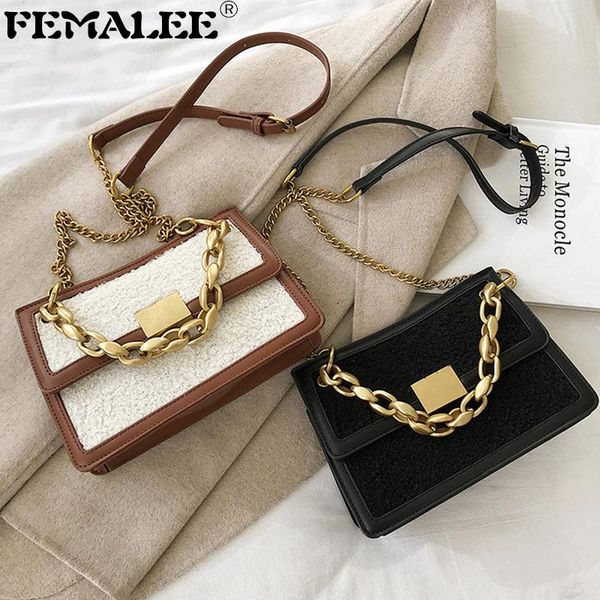 

2021 chic thick chain designer women tote bags fashion suede texture luxury crossbody bag elegant portable ladies handbags bolsa