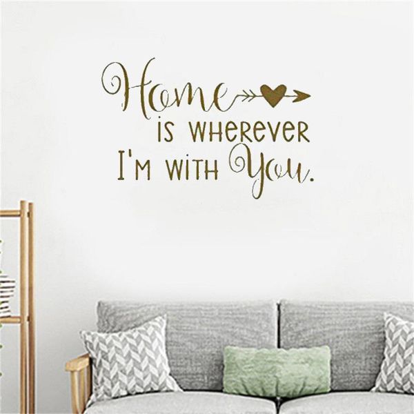 

wall stickers home is wherever i am with you decal quote sticker waterproof decor for bedroom living room dw6005