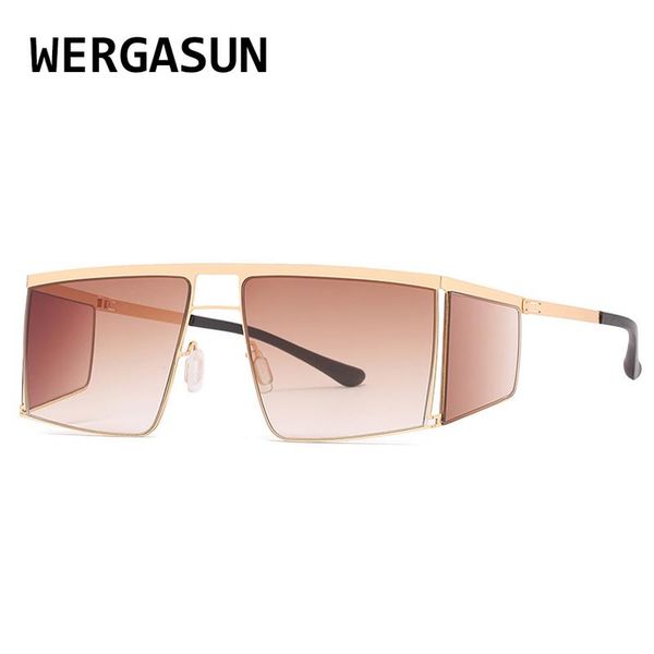 

sunglasses wergasun square punk glasses gradient women fashion men vintage brand design uv400 sun, White;black