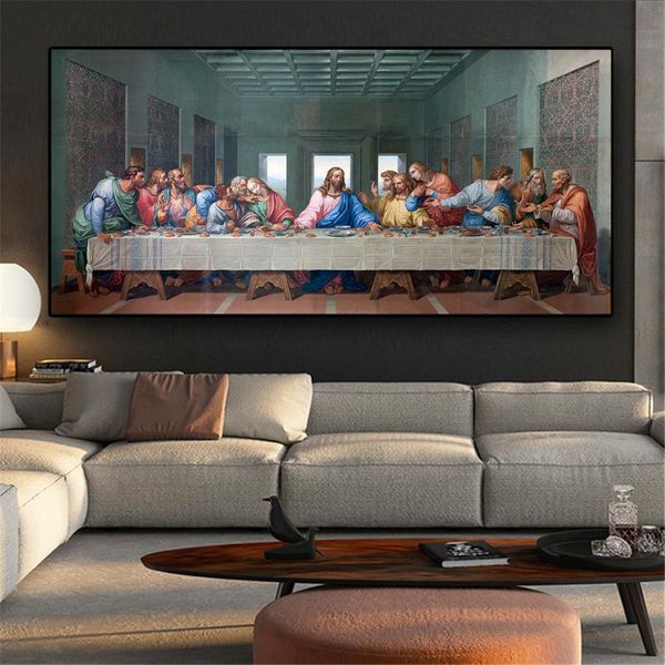 

paintings modern canvas art wall prints last dinner painting home decor poster picture artwork for living room decoration