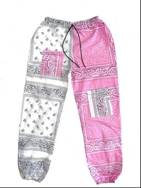 

paisley bandana print color patchwork women casual pants fashion loose ankle length trousers drop shipping good quality, Black;white