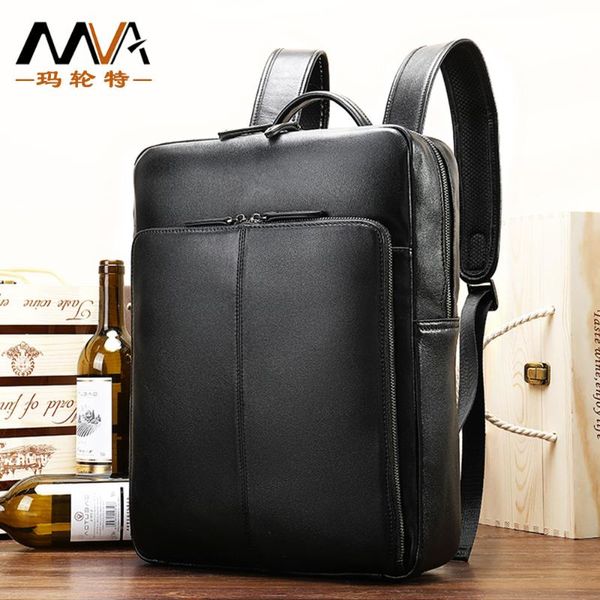 

backpack style layer cowhide large capacity computer bag business travel leisure