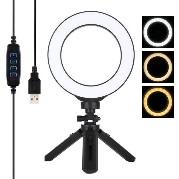 

led selfie ring fill light 4.7/6.2inch dimmable camera phone 12/16cm ring lamp with stand tripod for makeup video live studio