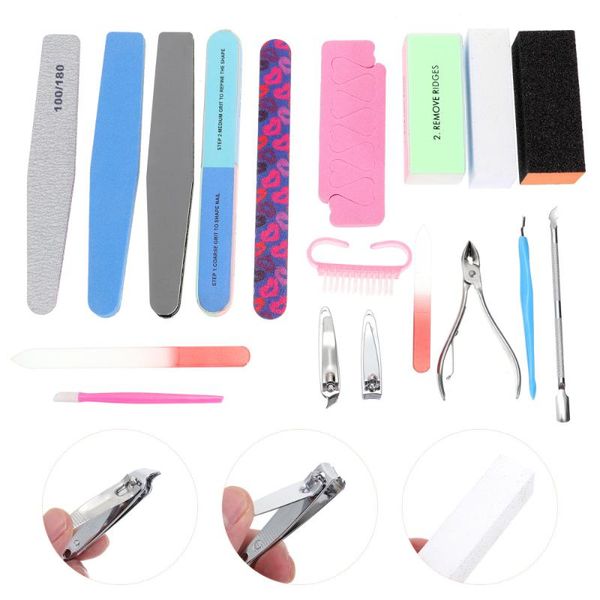 

nail art kits 18pcs practical cleaning tool dead skin fork file toe separator