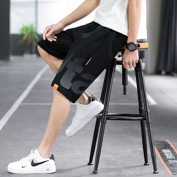 

men's shorts summer street trend handsome wild fashion casual loose five-point pants outdoor sports, White;black