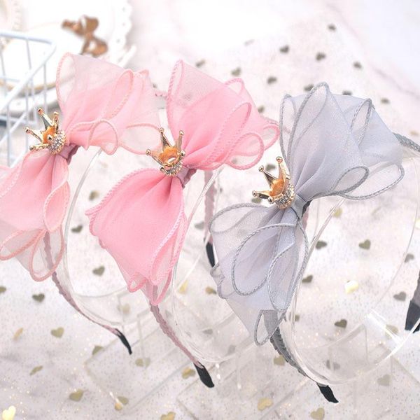 

hair accessories children's headbands are cute and super cute, princess crown bows, sweet girls, little girls headbands, non-slip, Slivery;white