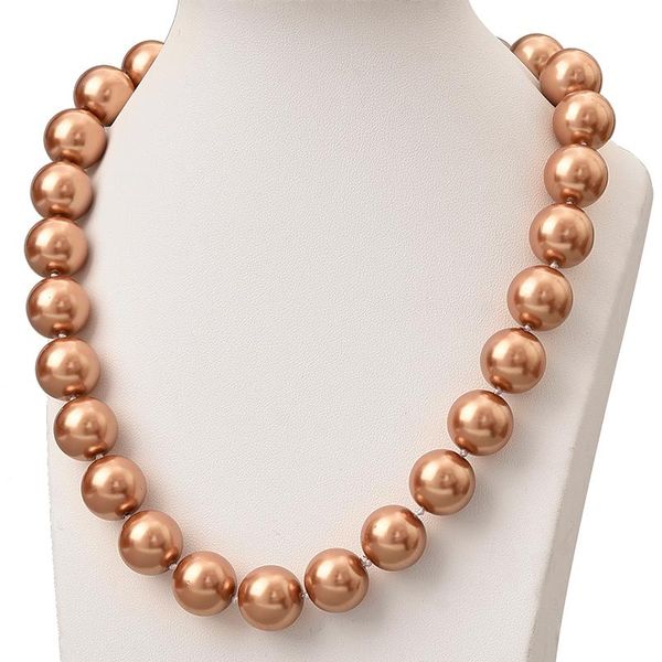 

chains wholesale handmade diy 14mm knotted colorful pearls necklace making imitation jewelry 18inch h810, Silver