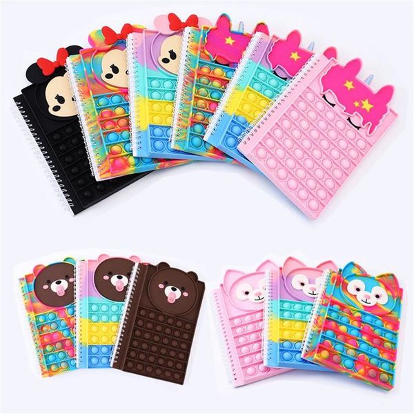 

stock a5 notebook push bubble fidget toys notebook children stress relief squeeze toy antistress soft squishy kids school office present gif
