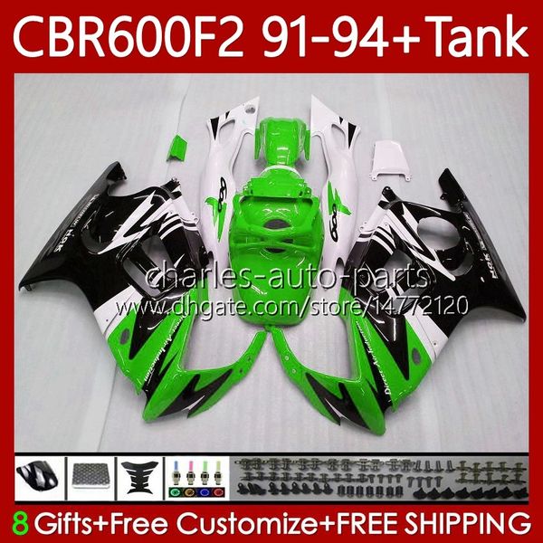 Fairings OEM para Honda CBR 600 CBR600 F2 FS CC 600FS 600F2 1991-1994 63No.310 Bodys CBR600FS 600-F2 Verde Preto Branco 1991 1992 1993 CBR600F2 600cc 91 92 93 94